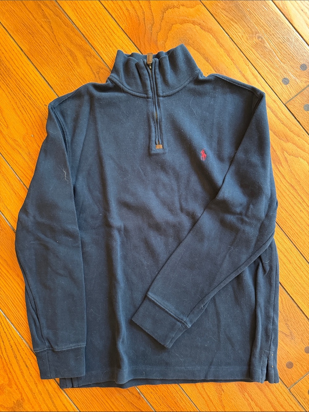 Polo by Ralph Lauren Dark Navy Half-Zip Sweater with Red Pony